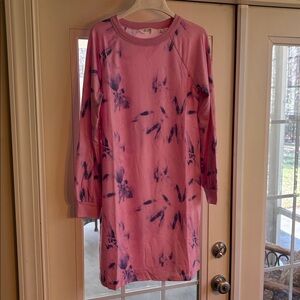 Candace Cameron Bure XS French Terry Dress Women's PM Pink and Purple  Tye Dye